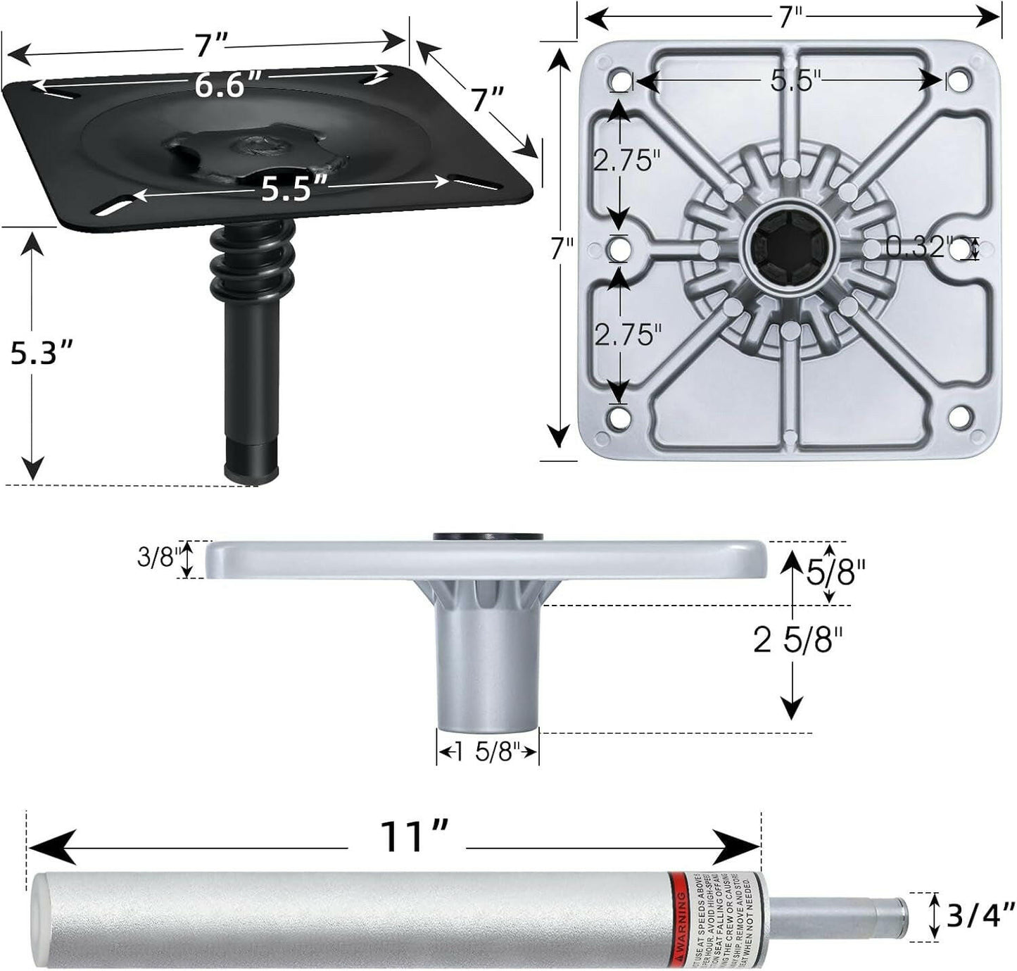 Transform Your Fishing Experience: Premium Boat Seat Pedestal Base Mount Kit with Lock for Unmatched Comfort on Your Pontoon!.