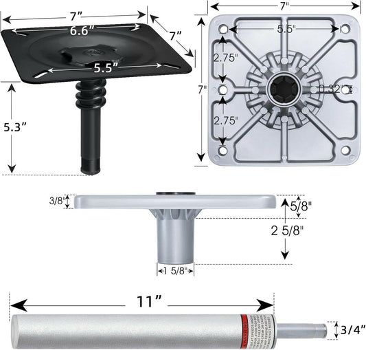 Transform Your Fishing Experience: Premium Boat Seat Pedestal Base Mount Kit with Lock for Unmatched Comfort on Your Pontoon!.
