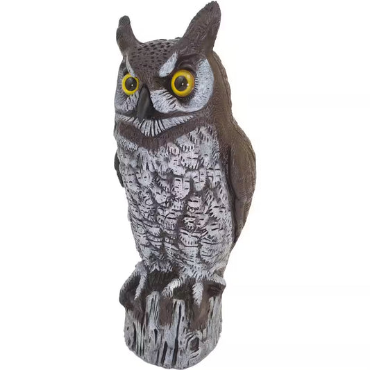 Great Horned Owl Decoy - 16 Inch Realistic Scarecrow for Natural Pest Control