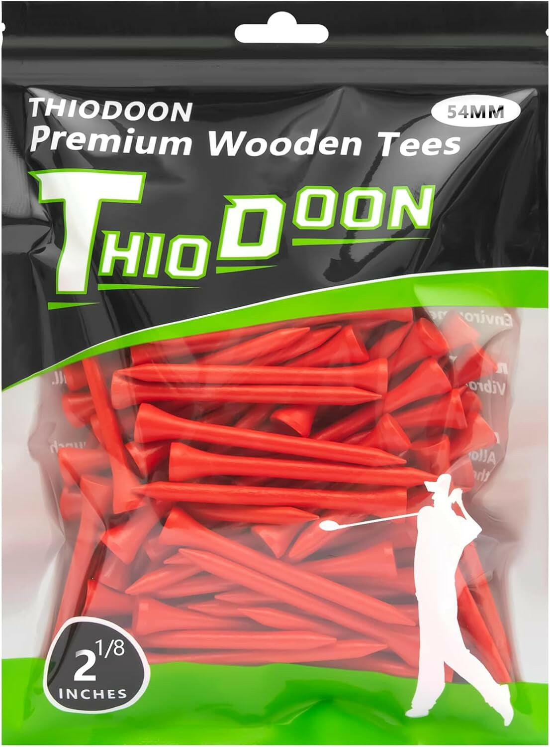 Premium Natural Wood Golf Tees - 100 Pack in Multiple Colors and Sizes (3-1/4", 2-3/4", 2-1/8") - Reduce Side Spin & Friction for Optimal Performance.