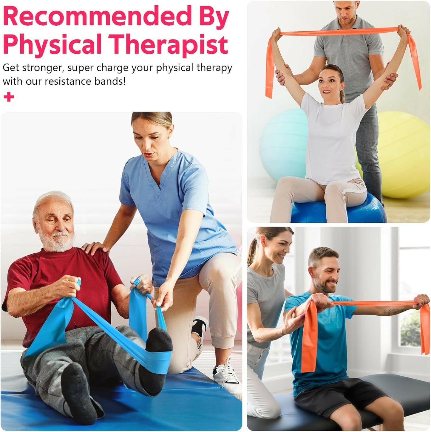 Ultimate Resistance Bands Set for Strength Training, Physical Therapy, Yoga, and Pilates - Perfect for Stretching and Recovery!