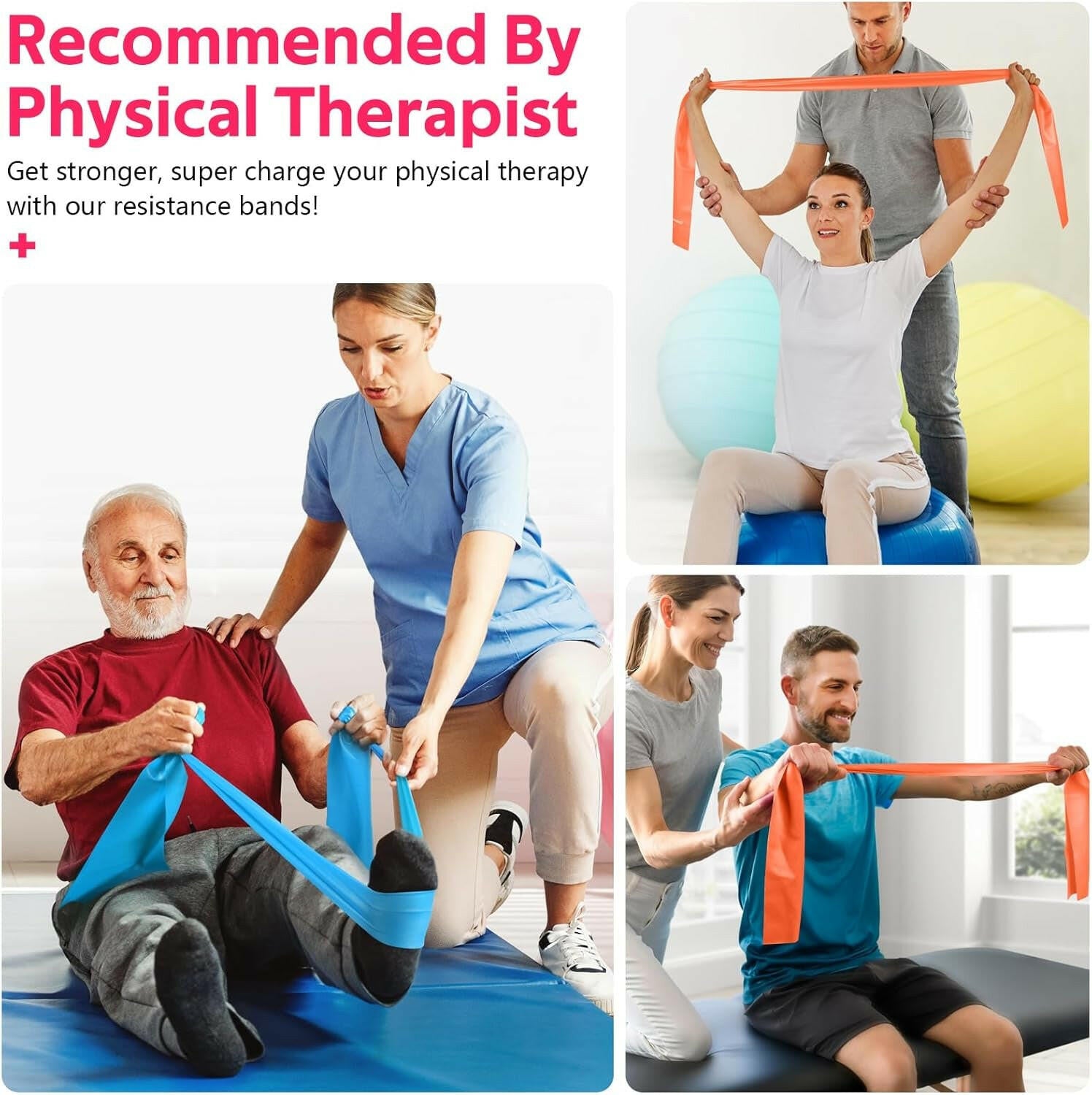 Ultimate Resistance Bands Set for Strength Training, Physical Therapy, Yoga, and Pilates - Perfect for Stretching and Recovery!