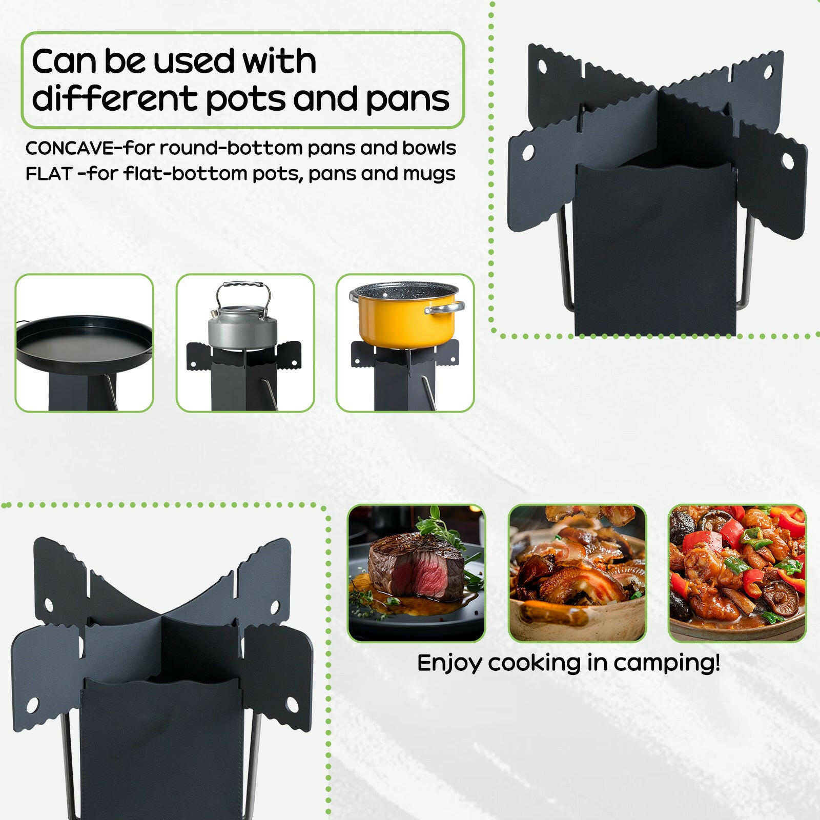 Black Wrought Iron Panels for Camping Stove Use
