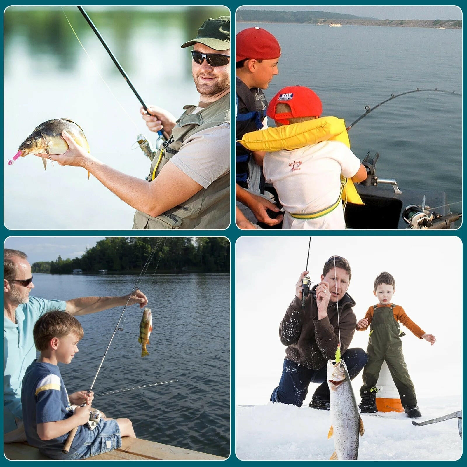 Ultimate Fishing Lures Tackle Box Kit for Trout & Crappie - Complete Ice Fishing Gear with Jig Heads & Soft Plastic Baits for Panfish, Bluegill, and Bass.