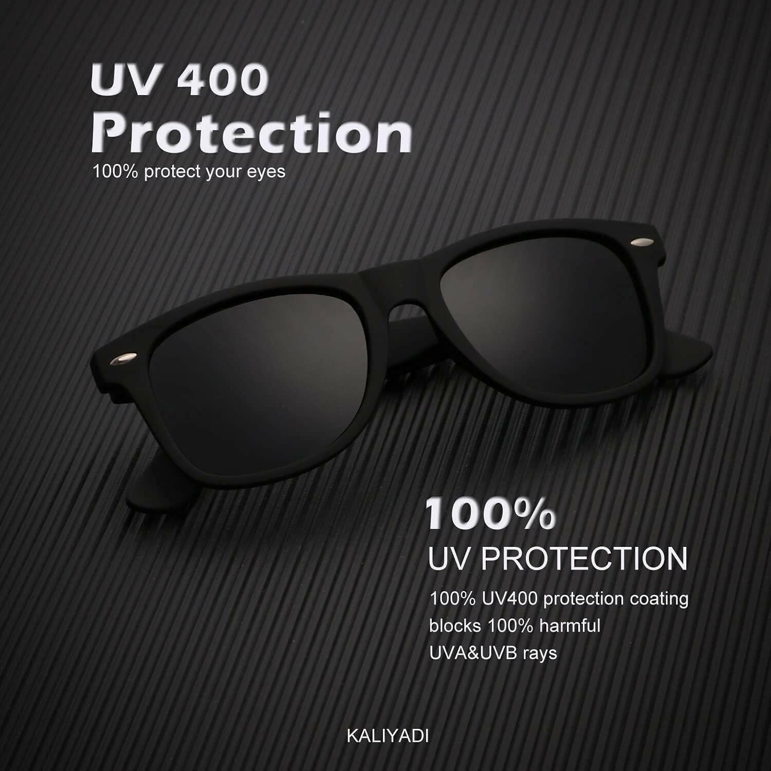 Polarized Sunglasses for Men and Women Matte Finish Sun Glasses Color Mirror Lens UV Blocking (3 Pack)