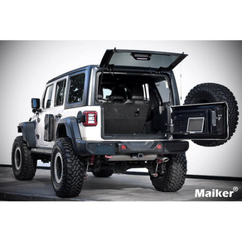 2-Tier Foldable Tailgate Table and Cargo Rack for 2007-2022 Jeep Wrangler JK & JL 4-Door - Ideal for Outdoor Camping