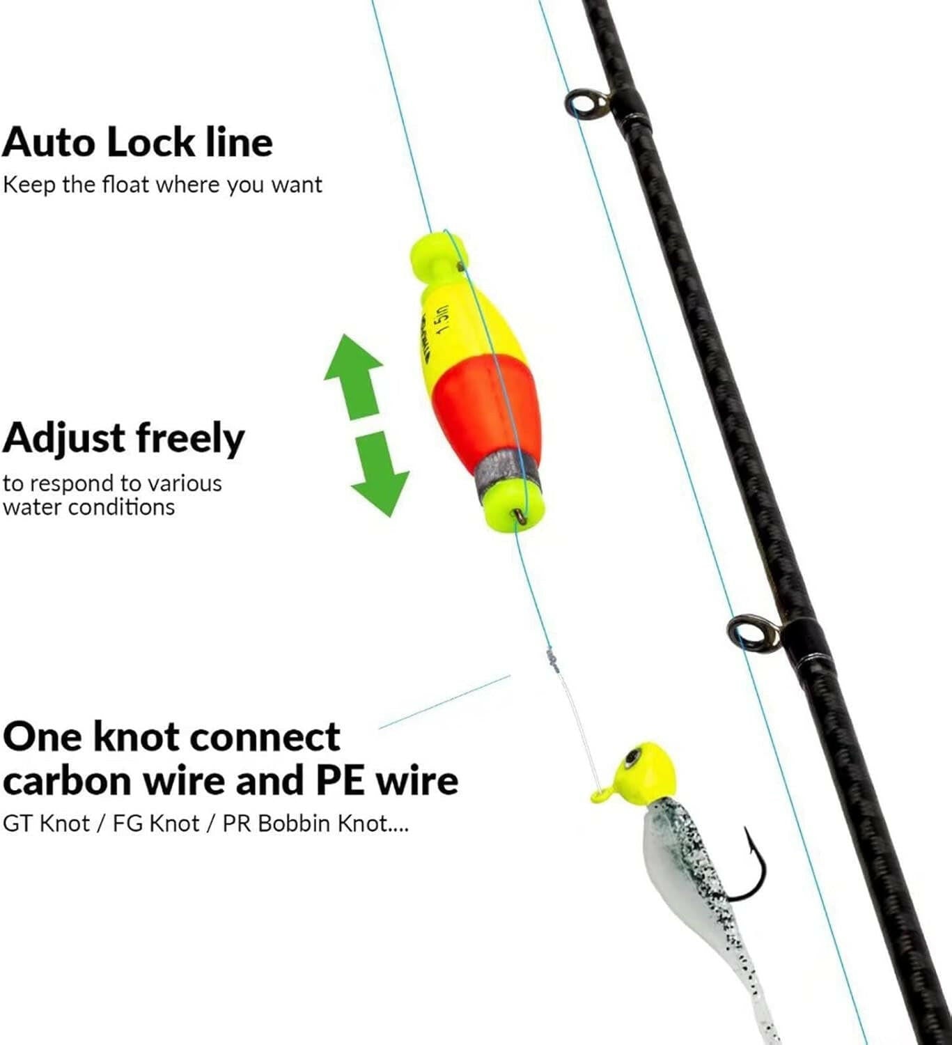 Premium 5PCS EVA Foam Fishing Bobbers - Vibrant Red/Green Snap-On Floats for Freshwater & Saltwater Adventures.