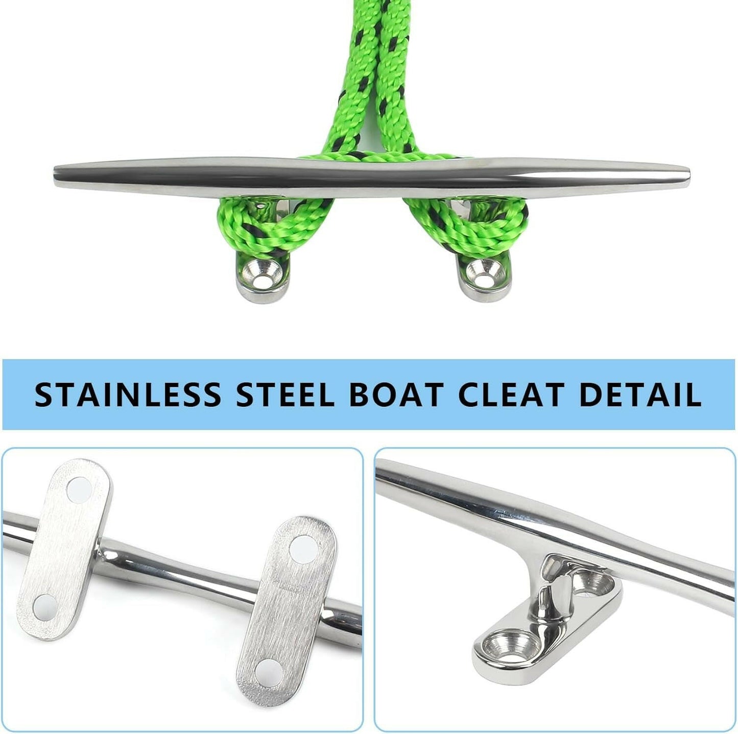 Premium 316 Stainless Steel Boat Dock Cleats - Durable, Versatile Sizes (4/5/6/8/10/12 Inch) for Secure Docking, Includes Screws - Perfect for Boats, Yachts, and Nautical Decor (2Pack/4Pack).