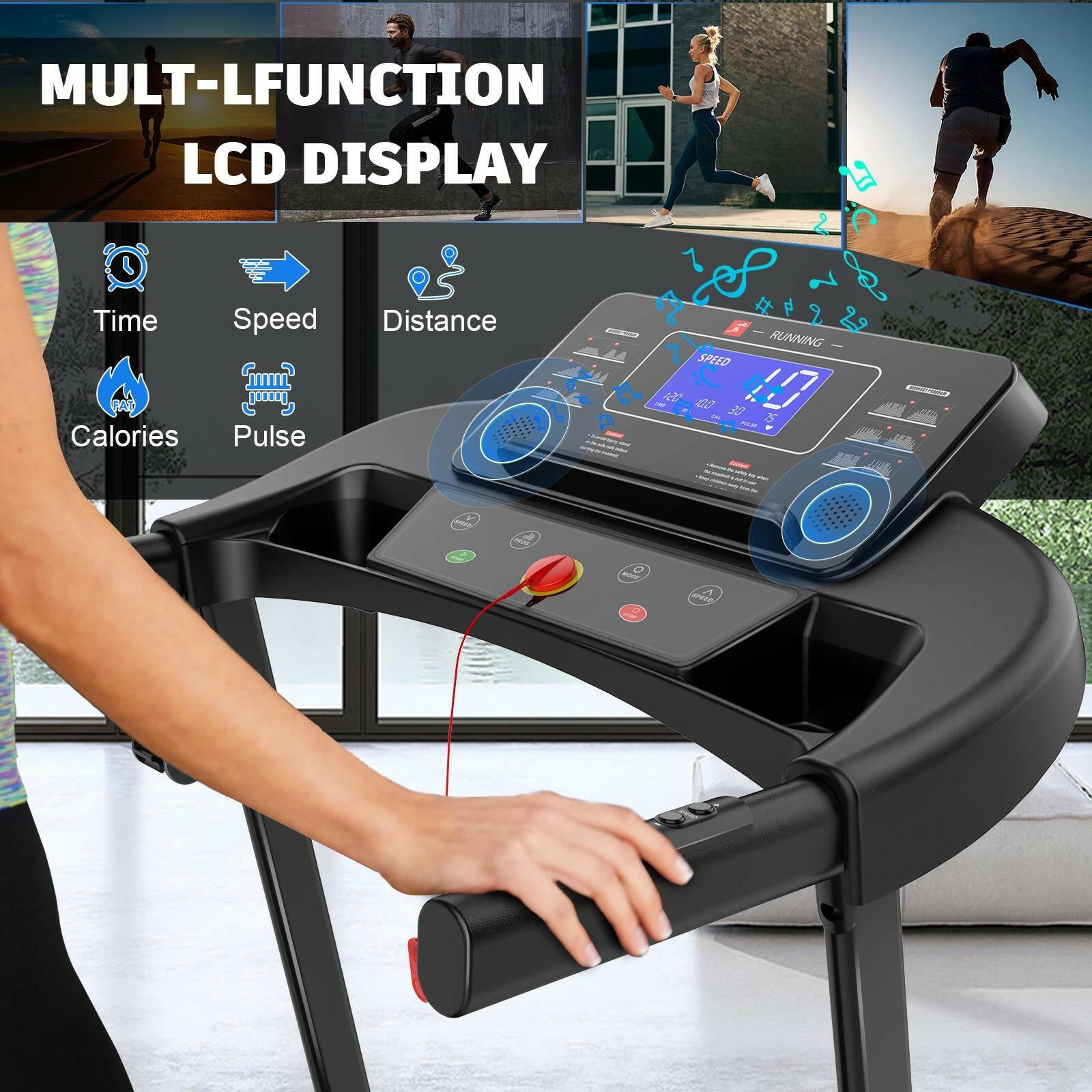 Versatile Indoor Aerobic Treadmill with Adjustable Incline and Easy Mobility for All Fitness Levels