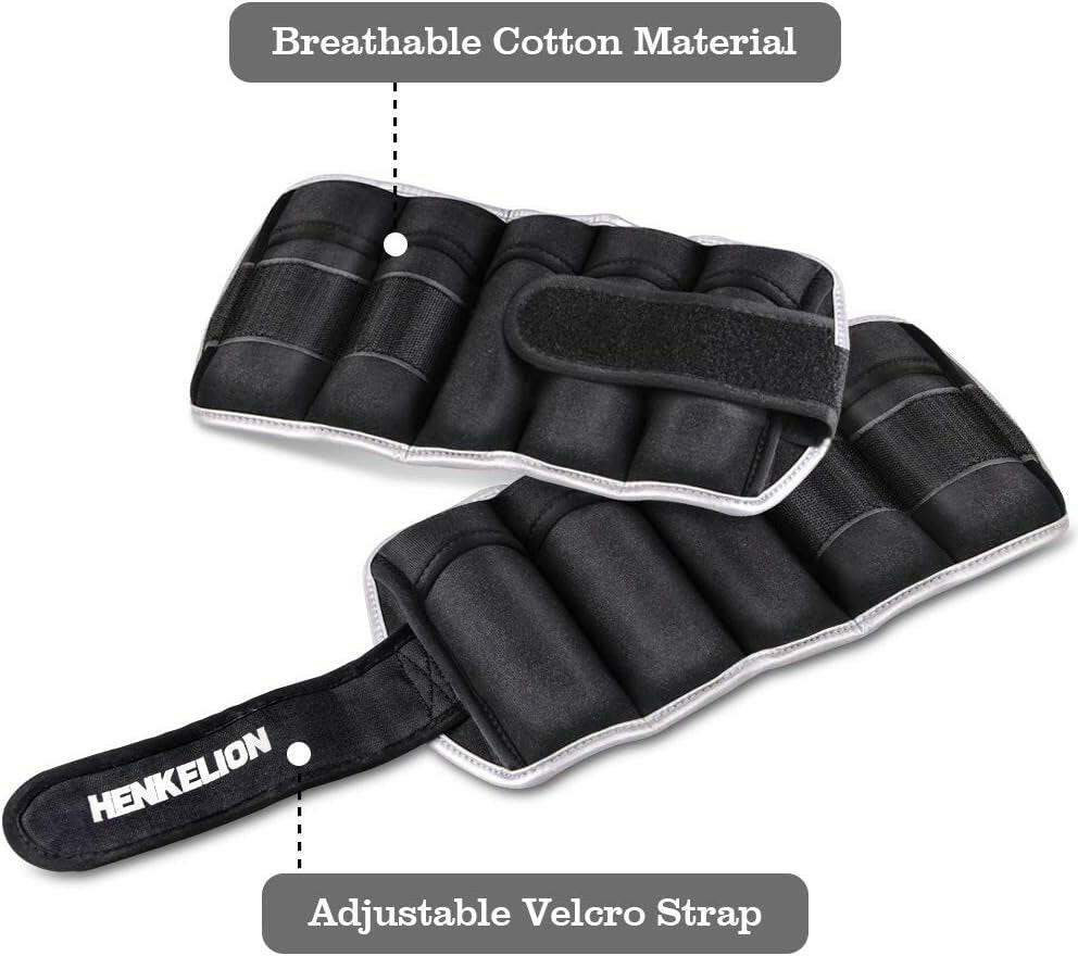 Adjustable Ankle Weights Set - 1 Pair (2, 3, 5, 10 Lbs) for Men, Women, and Kids | Perfect for Strength Training, Gym Workouts, Running, and Lifting - Available in Black, Grey, Pink, Blue, and Purple