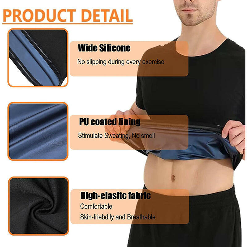 Sauna Shirt for Men Women Weight Loss Sweat Vest Suit Waist Trainer Shaper Slimming Workout Shapewear Tanks Fat Burner Shapewear