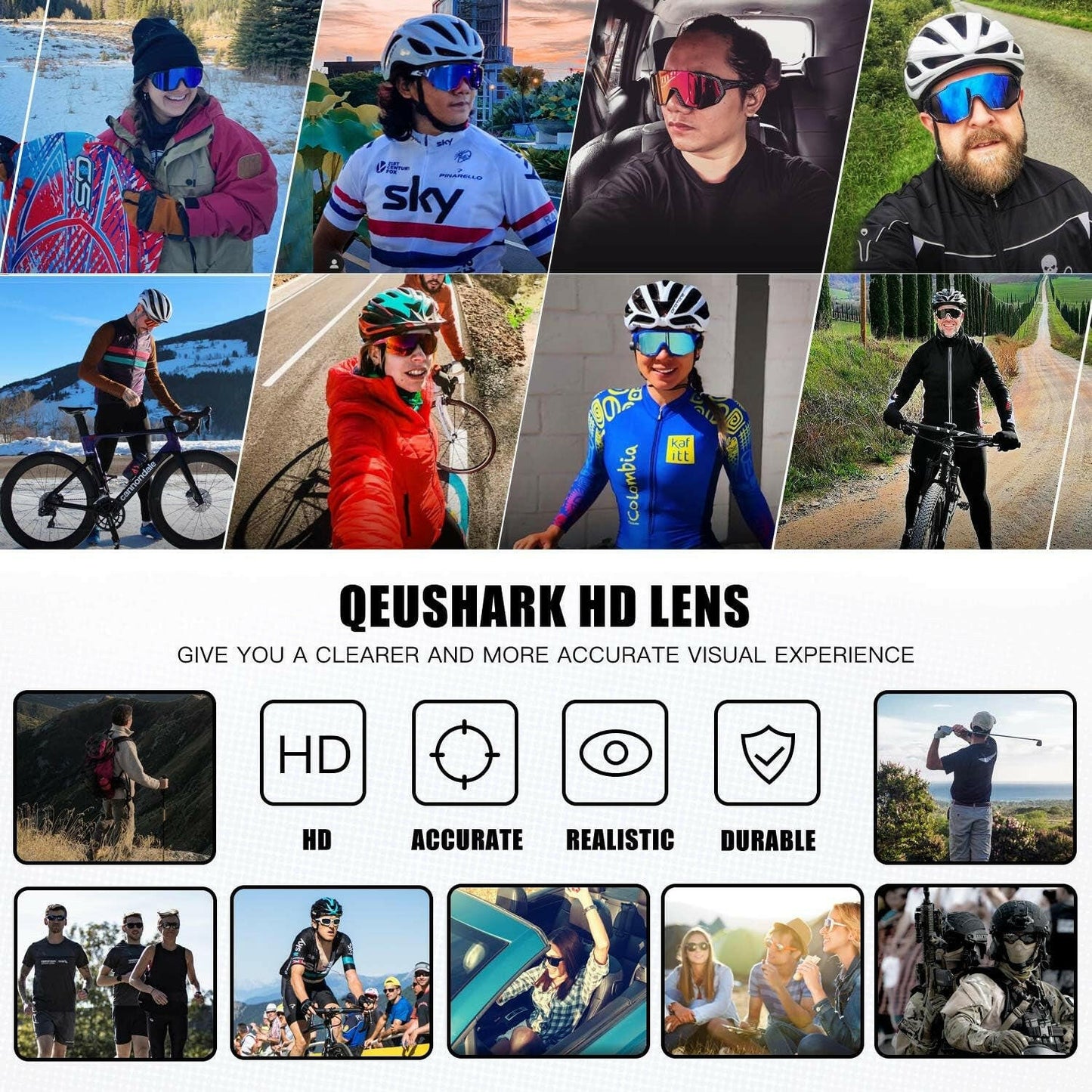 Experience Ultimate Performance with Premium Polarized Cycling Sunglasses for Men & Women - Includes 1 Polarized & 2 HD Lenses for Unmatched Clarity and Protection