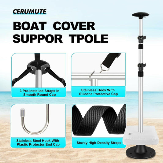 Upgrade Your Pontoon Boat with Adjustable Support Poles! 🌊🚤 2-Pack Aluminum Telescopic System with Straps & Weight Bag! #BoatLife #PontoonPerks.