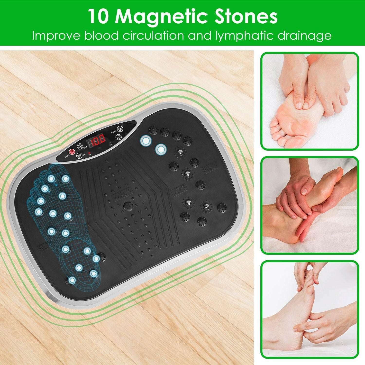 Vibration Exercise Machine with Resistance Bands and Remote Control - Whole Body Vibration Platform for Home Fitness and Weight Loss
