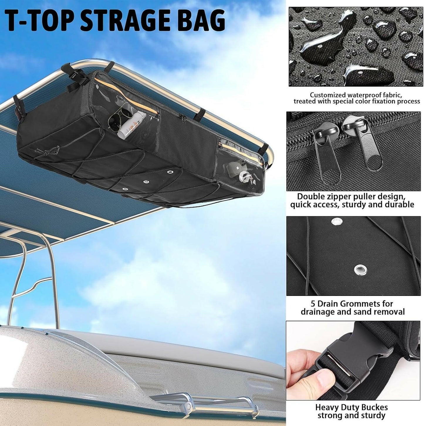 Say goodbye to boat clutter! Our T-Top Storage Bag keeps 6 life jackets tidy and ready for your next adventure! 🛥️💦 #BoatLife #StorageSolutions.