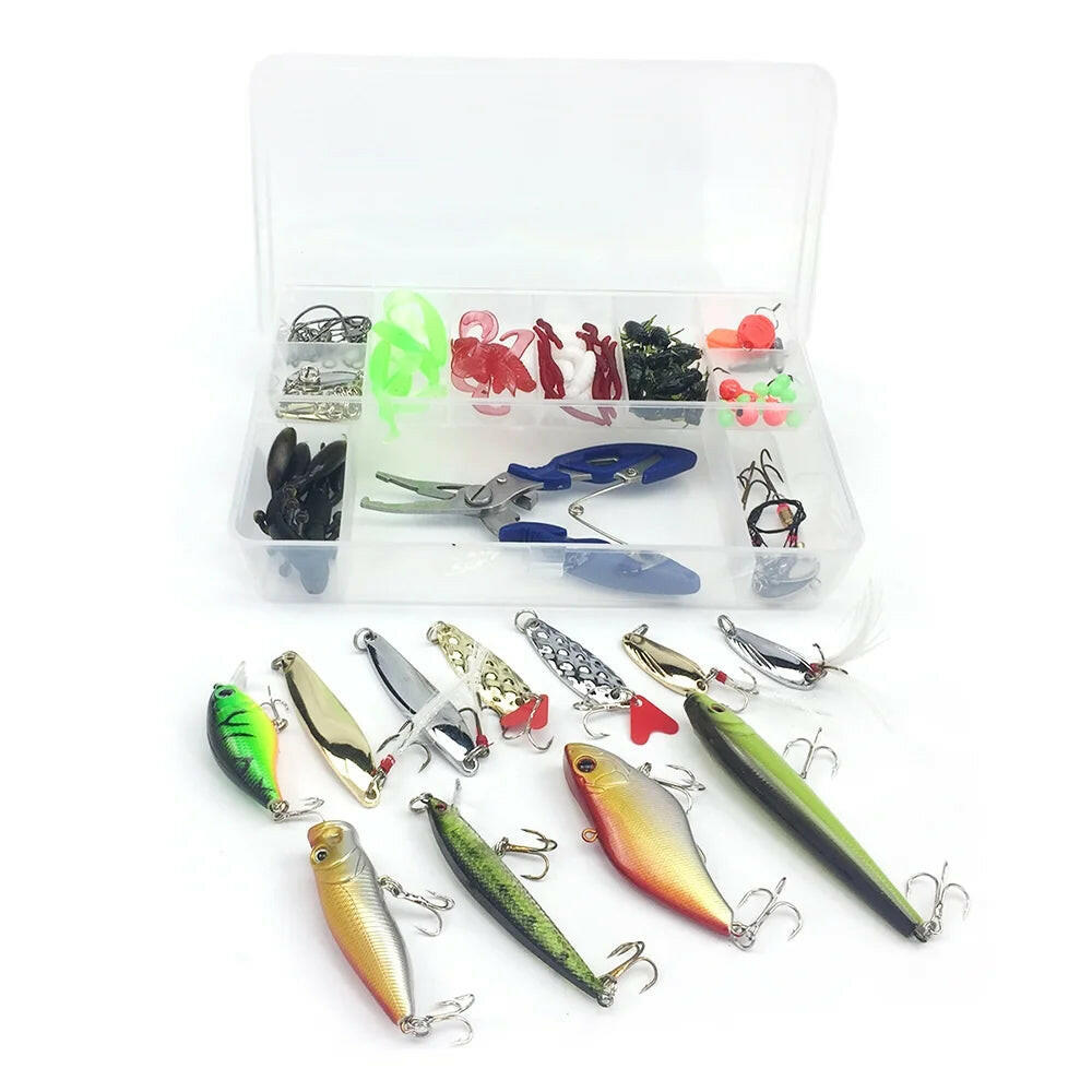 Ultimate 101-Piece Fishing Lures Kit - Mixed Hard & Soft Baits, Topwater Floating Lures, Hooks & Accessories for Every Angler.