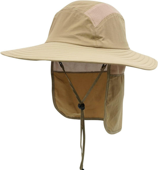 Ultimate UPF 50+ Wide Brim Fishing Hat with Neck Flap - Sun Protection for Men & Women