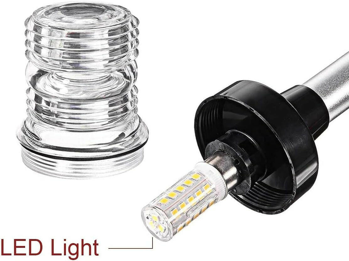 Illuminate Your Adventures with Our 3 Nautical Mile LED Foldable Boat Anchor Light – Ideal for Pontoon & Fishing Boats! 360° Visibility, Compact Design, and Versatile 12-24V!.