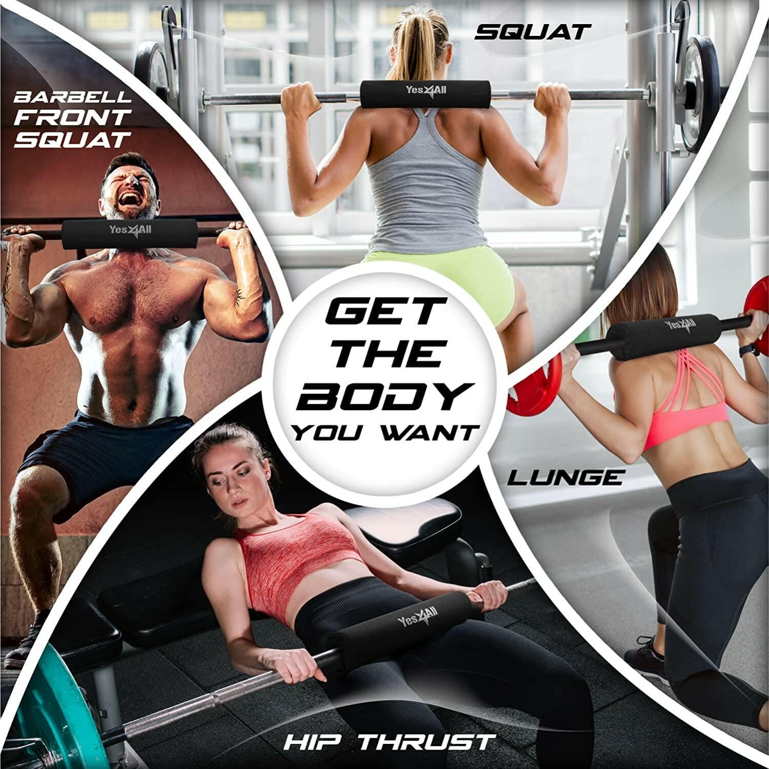 Ultimate Barbell Foam Pad - Neck & Shoulder Protection for Lunges, Squats & Hip Thrusts - Fits Standard Olympic Bars