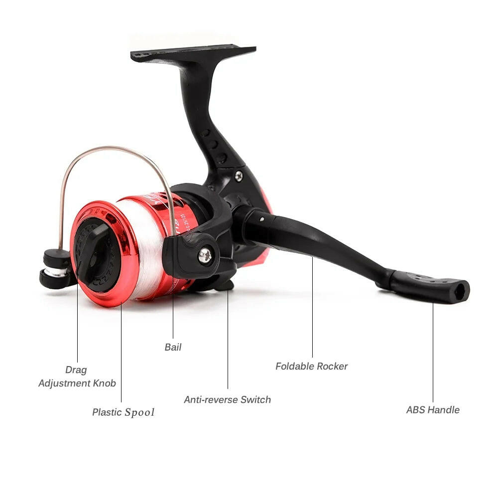 Fishing Rod Reel Combo Full Kit with 2PCS 2.1M Telescopic Fishing Rods 2PCS Spinning Reels Fishing Lures Hooks Accessories Fishing Bag.