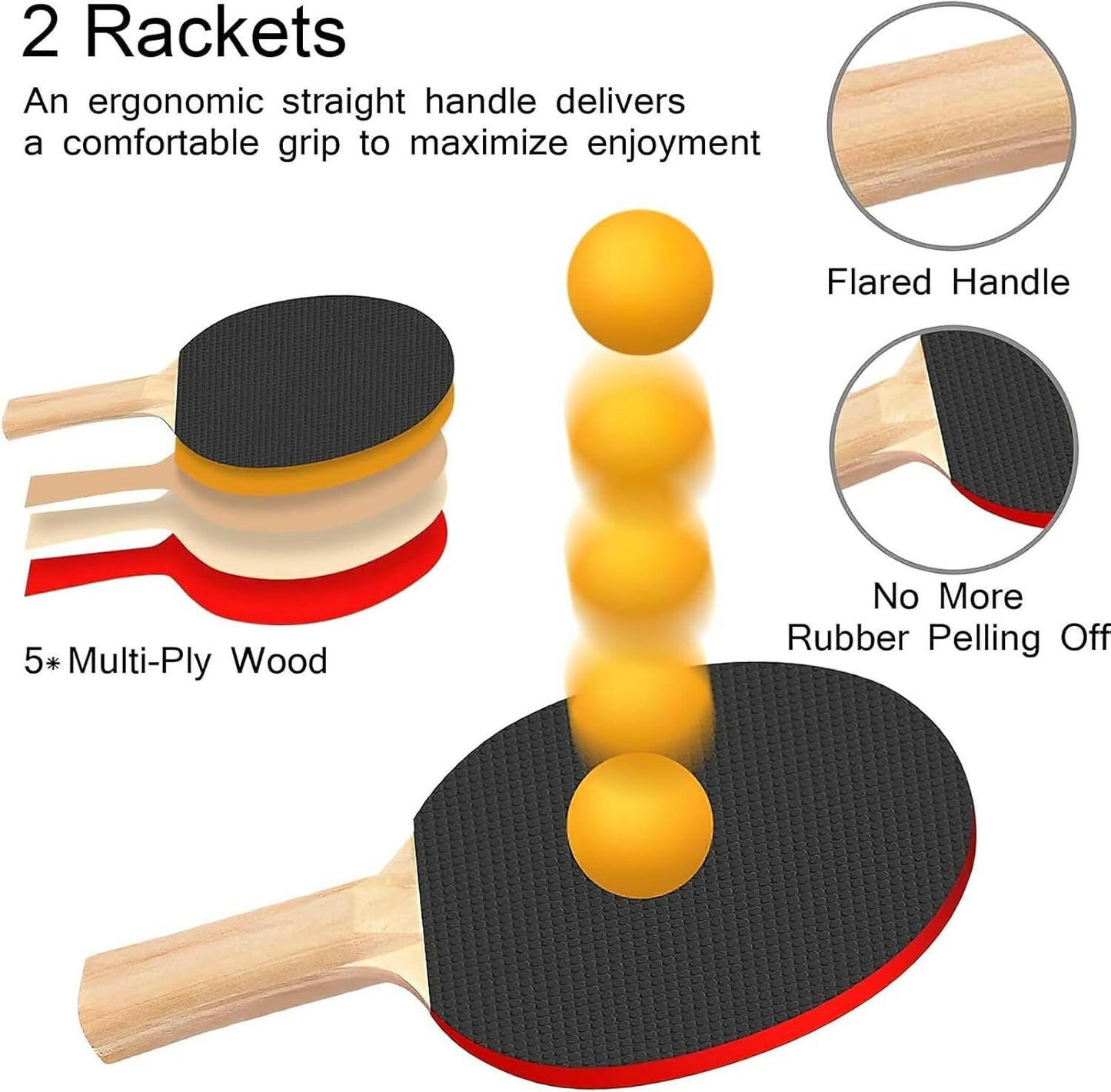 Ultimate Portable Ping Pong Paddle Set with Retractable Net, Rackets, Balls & Carry Bag - Perfect for Indoor & Outdoor Fun!.