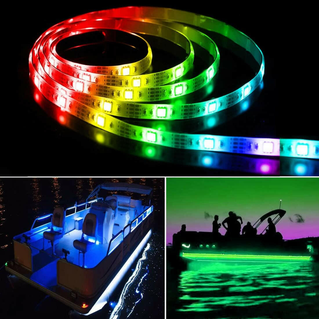 Vibrant RGB LED Light Strip for Pontoon & Fishing Boats - Flexible Marine Accent & Interior Lighting, 12V.