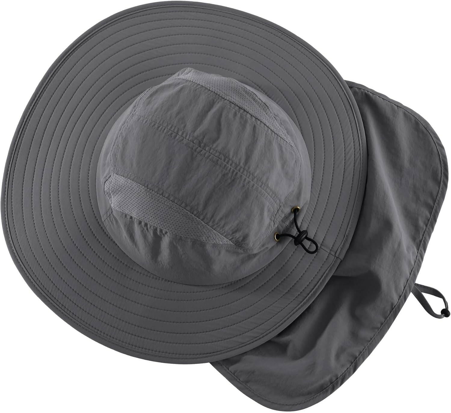Ultimate UPF 50+ Men's Wide Brim Fishing Hat with Neck Flap - Superior Sun Protection for Outdoor Adventures