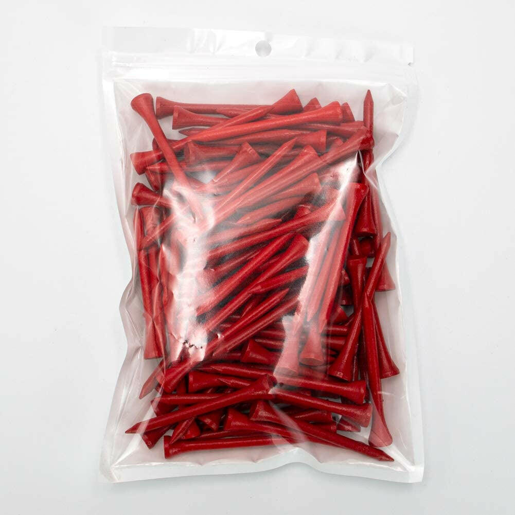 Premium Natural Wood Golf Tees - 100 Pack in Multiple Colors and Sizes (3-1/4", 2-3/4", 2-1/8") - Reduce Side Spin & Friction for Optimal Performance.