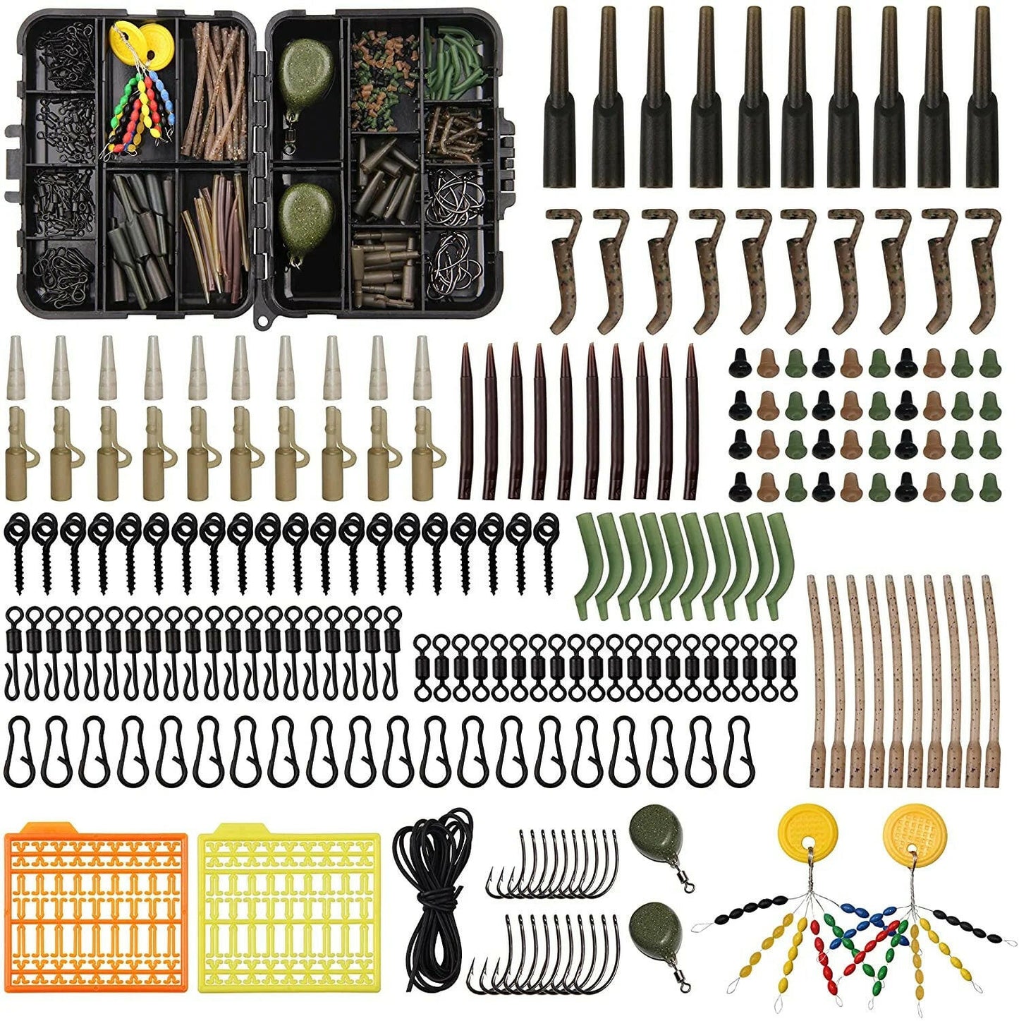 Ultimate Carp Fishing Tackle Kit - 217 Pcs Complete Bait & Gear Set for Successful Fishing Adventures.