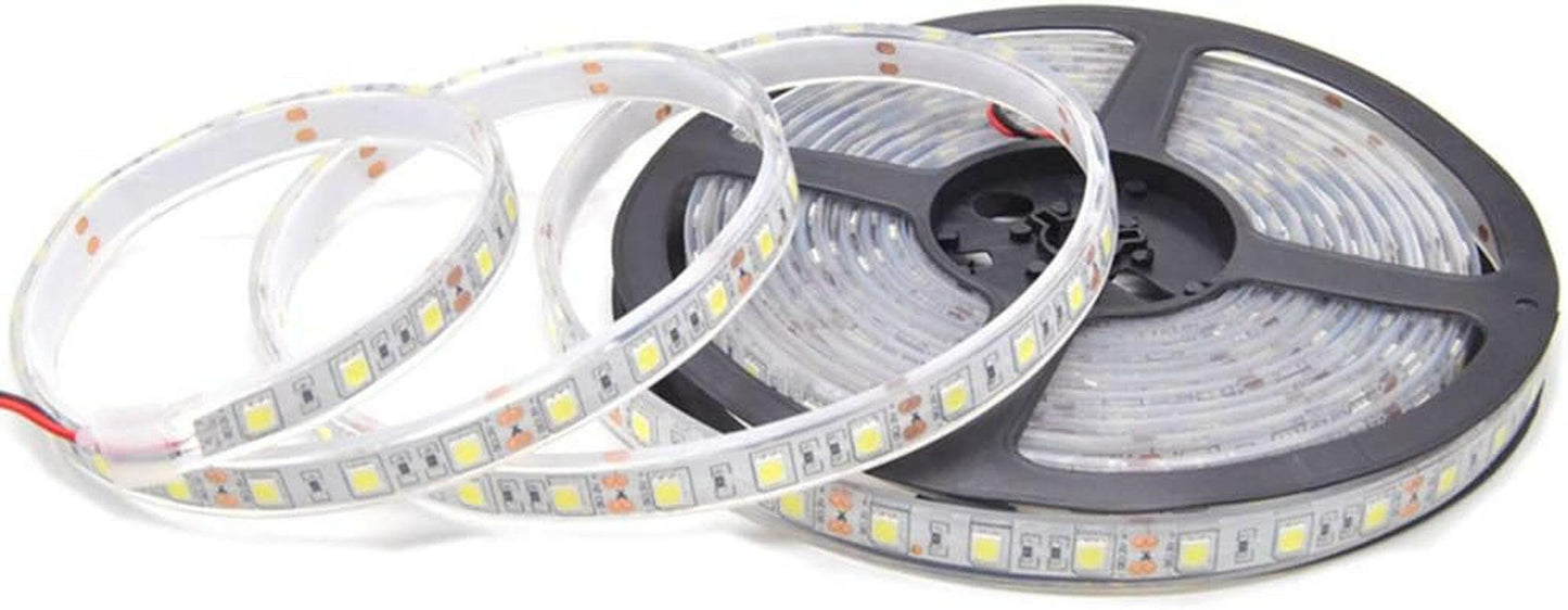Waterproof 16.4FT Outdoor LED Strip Lights - IP68 Flexible 5050 White Rope Light for Boats, Pools & Fish Tanks.