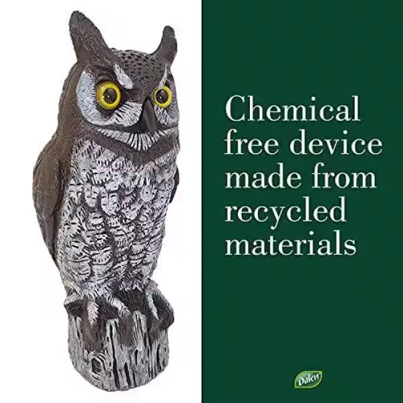 Great Horned Owl Decoy - 16 Inch Realistic Scarecrow for Natural Pest Control