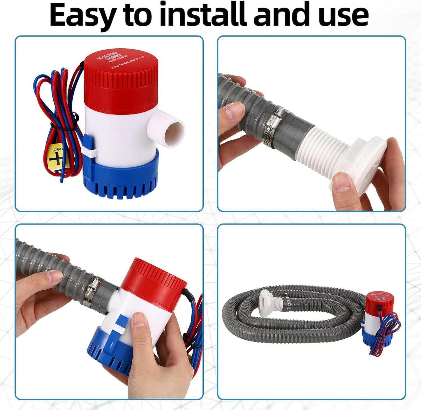 Upgrade Your Water Management with Our 2-Pack 12V Submersible Bilge Pumps – Perfect for Boats, Pools, and Ponds! 🌊🚤 #WaterPump #BoatingEssentials #DIY.