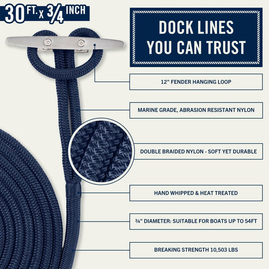 Upgrade Your Docking Game with Rainiersupplyco's Premium 30 Ft Navy Blue Boat Rope! 🌊⚓️ #MarineEssentials #BoatLife.