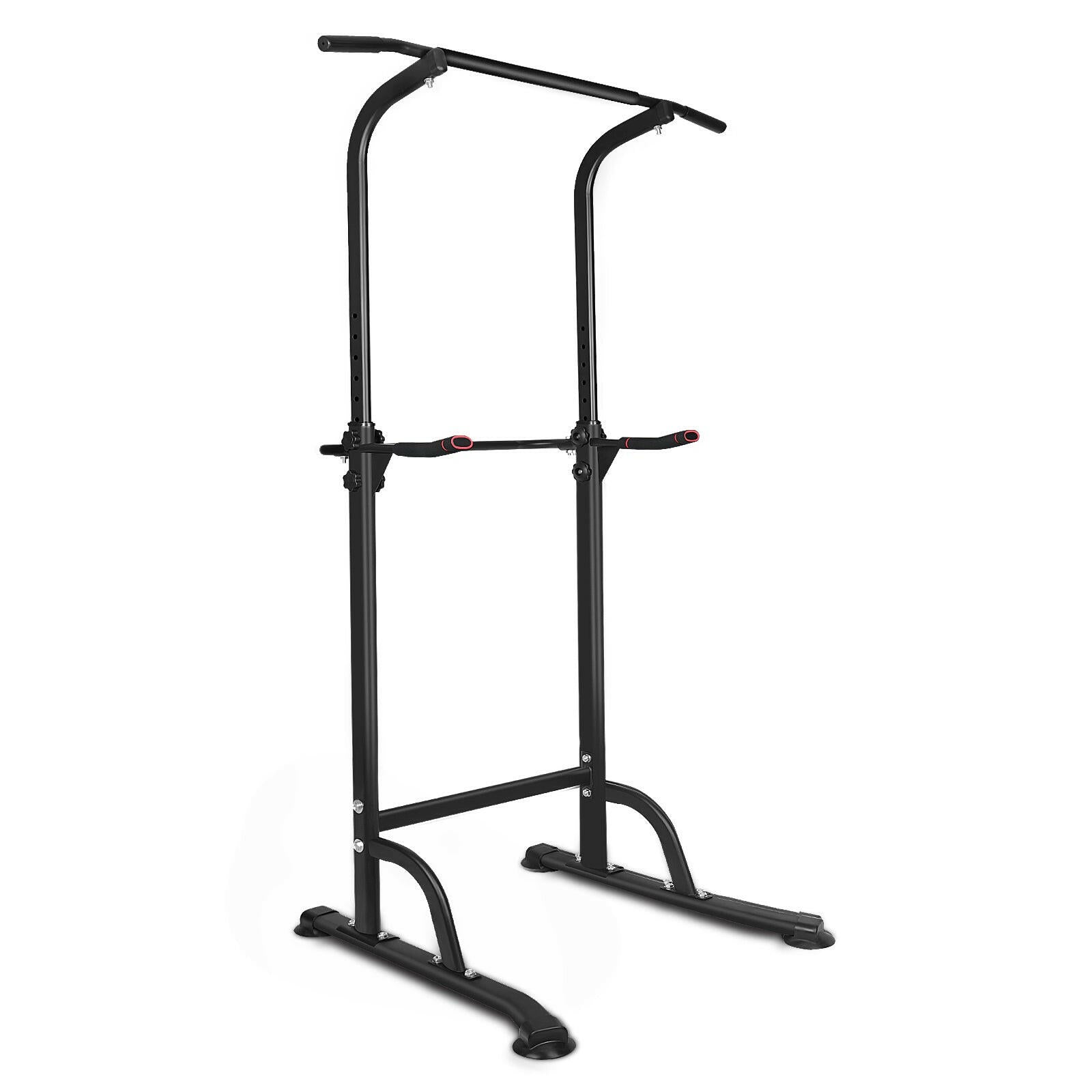 Power Tower Exercise Station with Parallel Bars and Pull-Up Capability