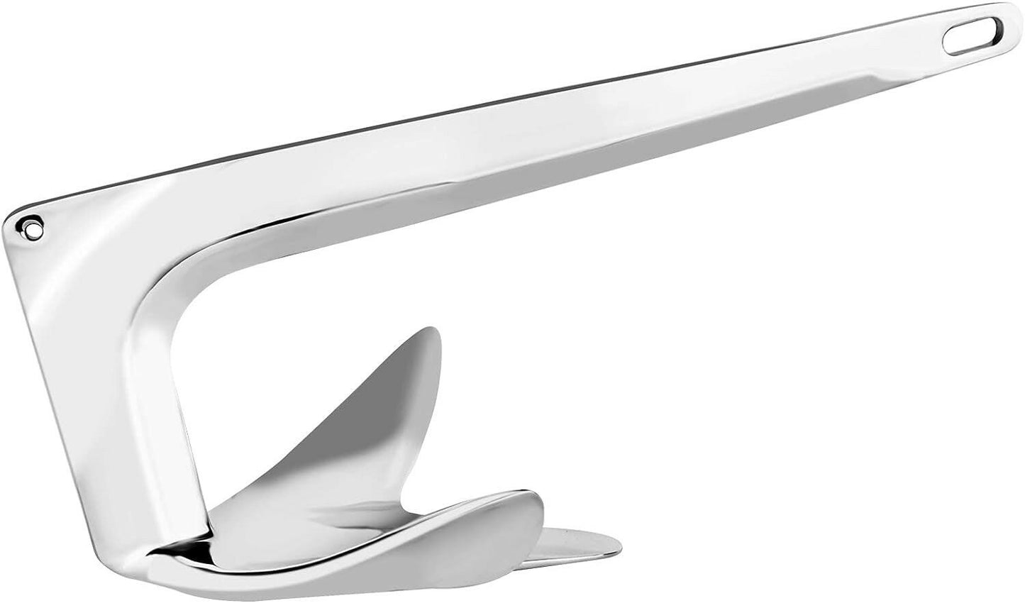 316 Stainless Steel Bruce Style Claw Anchor - Heavy Duty Polished Marine Grade