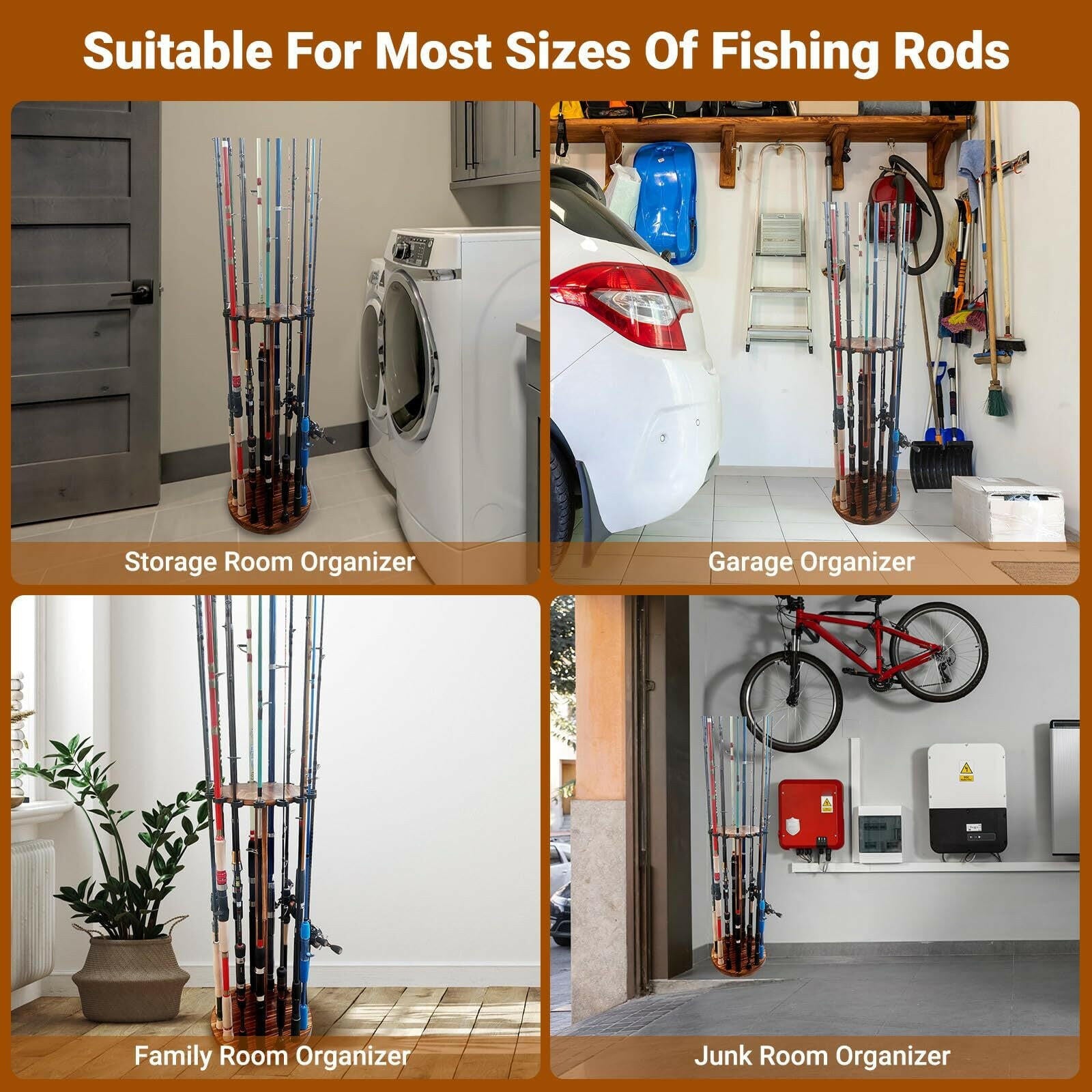 Premium Fishing Rod Holder Rack - Accommodates Up to 15 Rods Effortlessly.