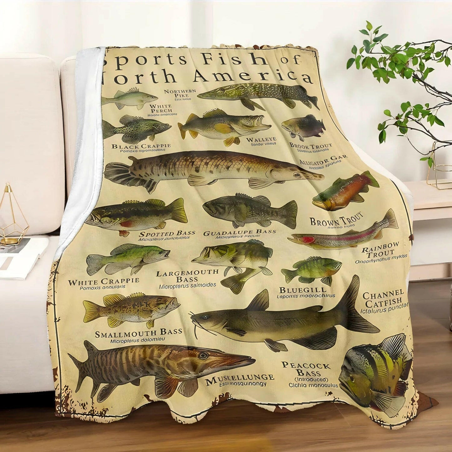 Cozy Fish Pattern Flannel Blanket - Year-Round Comfort & Perfect Gift for Loved Ones! 🐟🛋️✨.