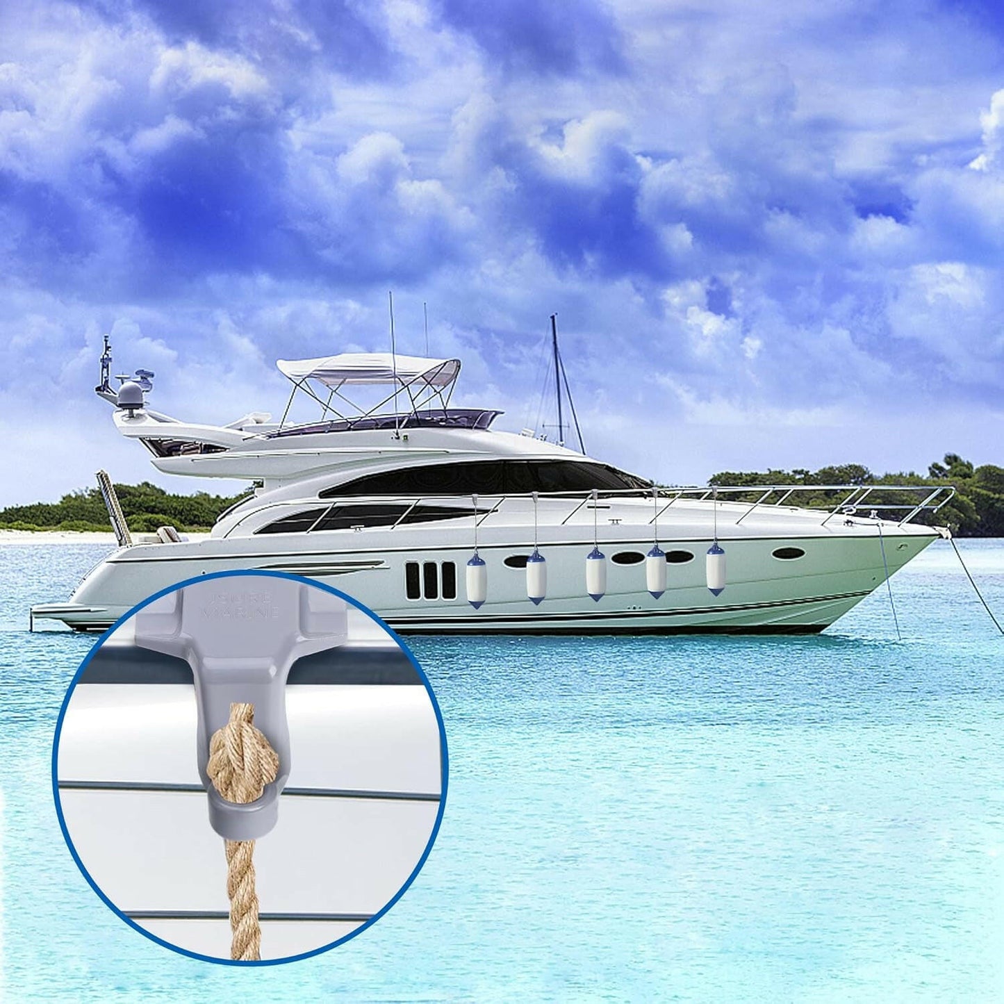 Upgrade Your Docking Game with 4 PCS Pontoon Boat Fender Clips! 🚤✨ Perfect for a Smooth Ride! #BoatLife #DockingEssentials.