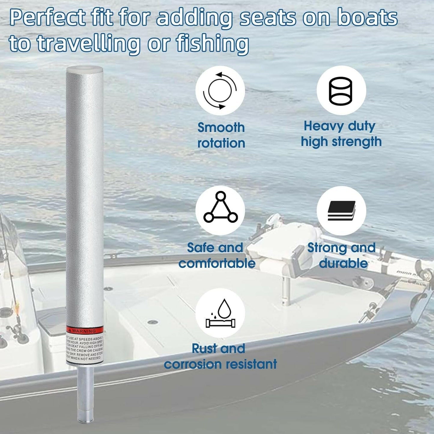 Elevate Your Boating Adventure with Our Premium 3/4" Marine Seat Post – Ideal for Fishing, Bass, and Pontoon Boats! 🛥️⚓️.