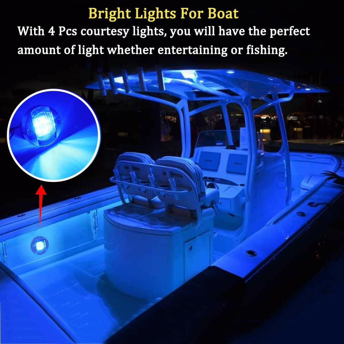 Vibrant Blue LED Night Fishing Lights - Perfect for Boat Courtesy, Deck, and Navigation.
