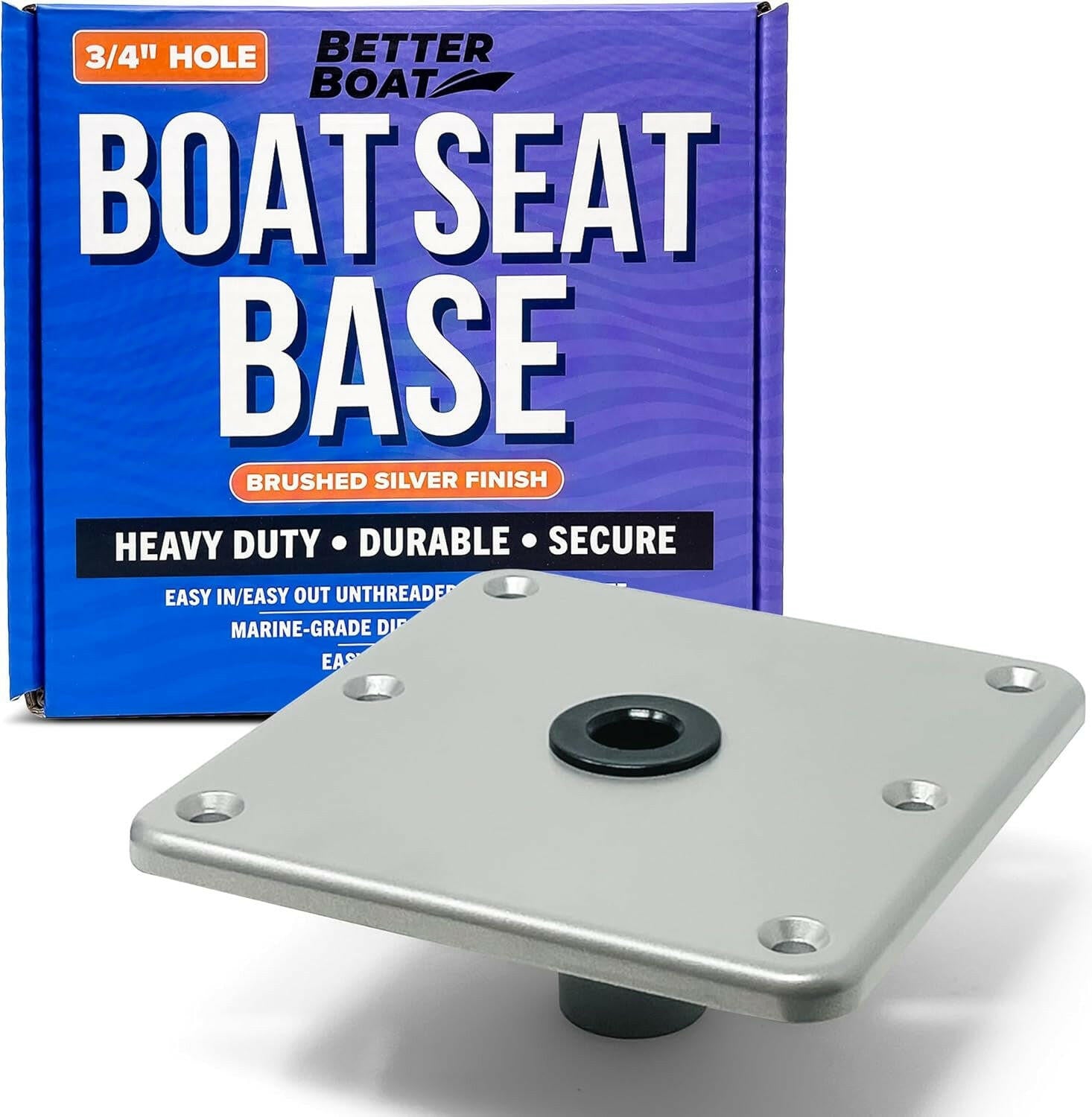 Transform Your Fishing Adventures with Our Premium 7" X 7" Aluminum Boat Seat Pedestal Base Plate – Ideal for Jon Boats! 🛥️🎣.