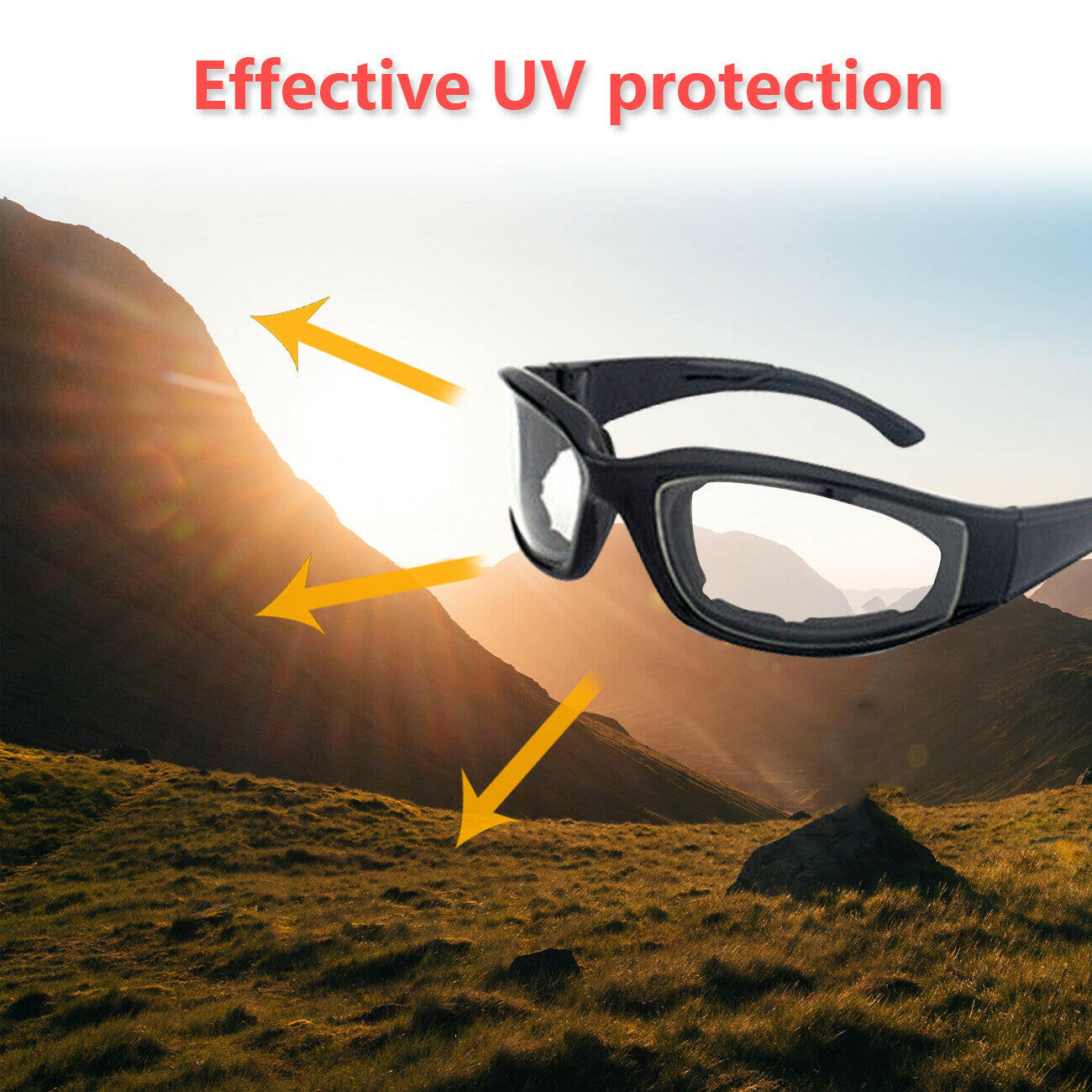 Cycling Sunglasses for Men and Women - UV400 Protection Outdoor Sports Glasses with Wraparound Design for Fishing and Driving, Windproof Clear Lenses