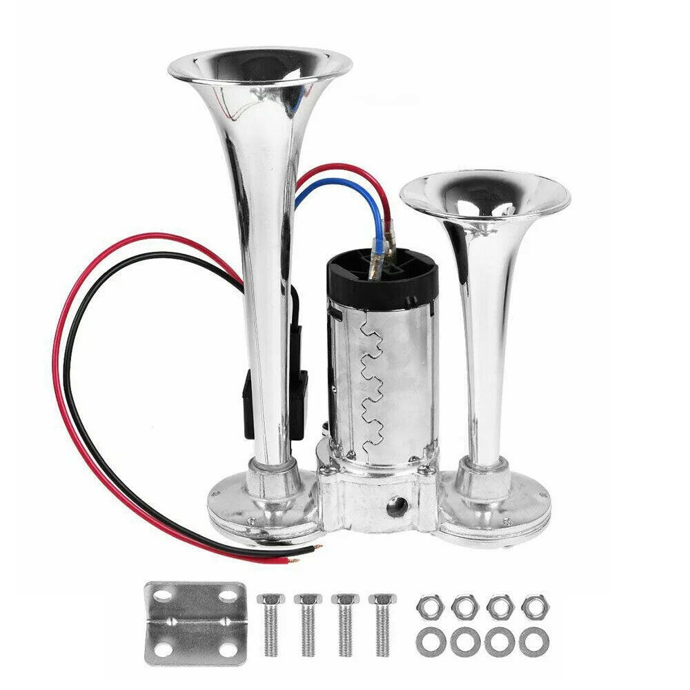 Unleash the Roar! 🚗🔊 600DB Dual Trumpet Electric Horn for Your Car, Truck, or Boat! Perfect for Making a Statement!.