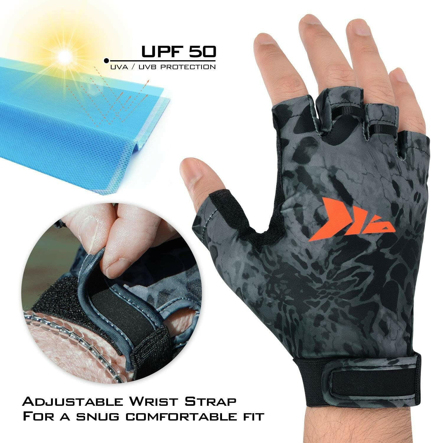 Gill Raker UPF50+ UV Protection Fishing Gloves for Men & Women - Ideal for Outdoor Activities like Kayaking, Sailing, Hiking & Biking