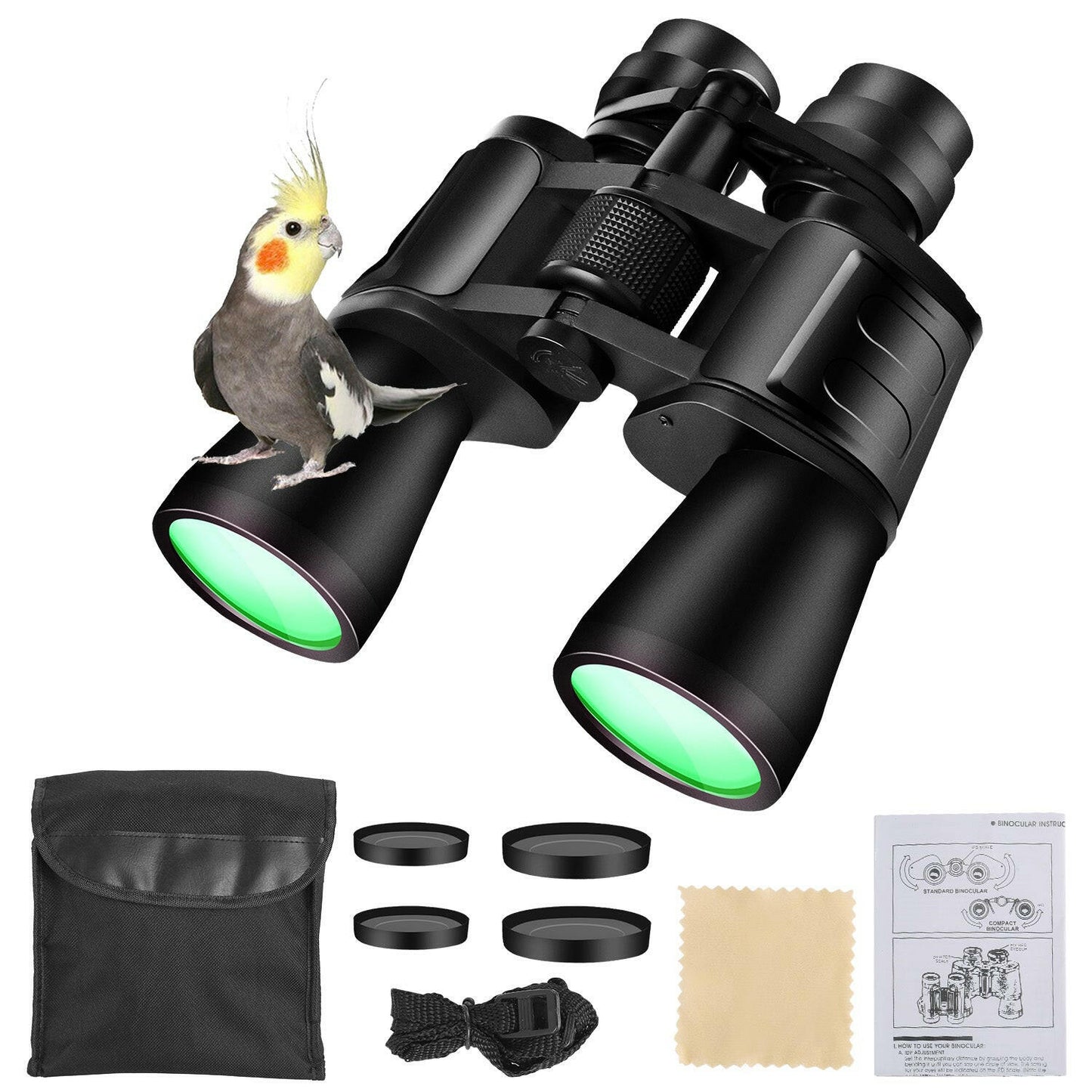 Portable Zoom Binoculars with FMC Lens for Low Light Night Vision - Ideal for Bird Watching, Hunting, Sports Events, and Concerts for All Ages