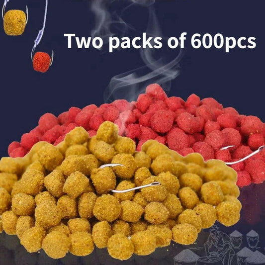 Ultimate Fishing Success: 2 Packs of 300-600PCS Lazy Granular Fish Bait for High Catch Rates!