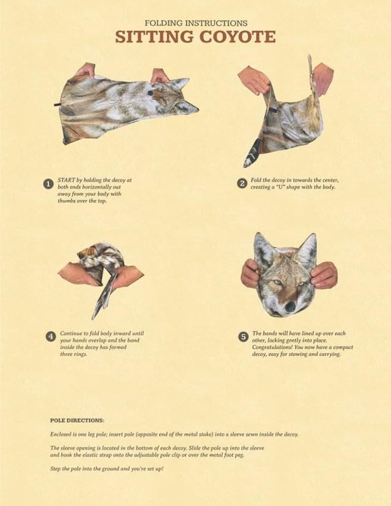 Realistic Sitting Coyote Decoy
