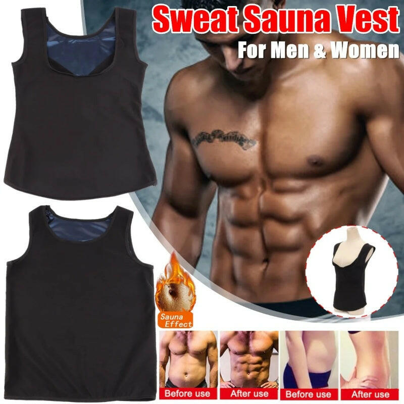Sauna Shirt for Men Women Weight Loss Sweat Vest Suit Waist Trainer Shaper Slimming Workout Shapewear Tanks Fat Burner Shapewear