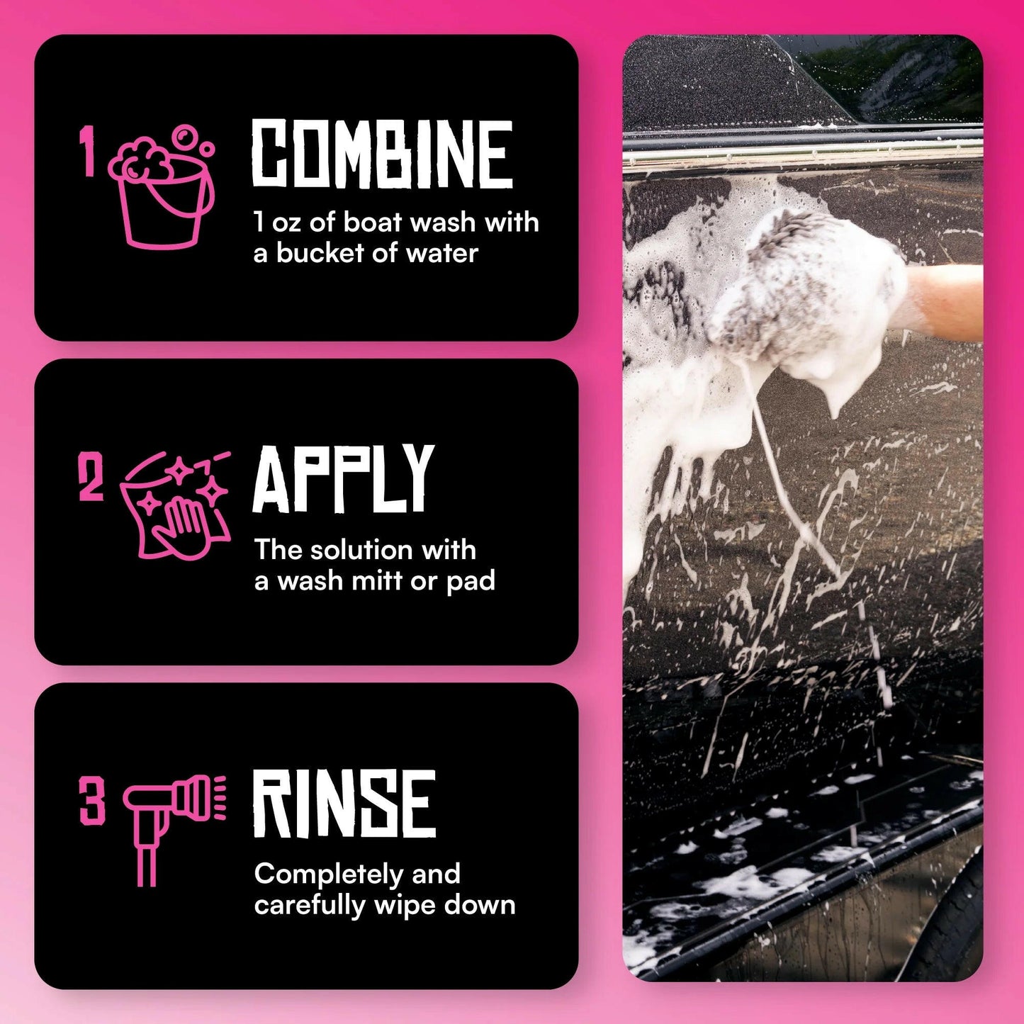 Transform Your Boat with Our Bubble Gum Scented Wash & Shine - 16oz of Pure Clean Fun! 🇺🇸✨.