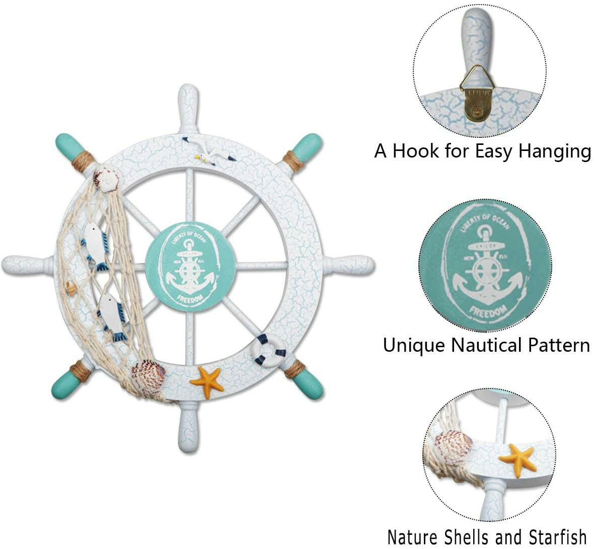 Set Sail with Style! 🌊⚓️ Grab this 2-Pack of Nautical Decor: 11" Wooden Ship Wheel & 13" Anchor with Rope for your Beachy Home Vibes! 🐚✨ #NauticalDecor #BeachTheme.
